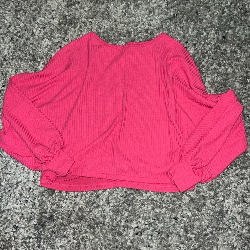 Zara Pink Ribbed Blouse